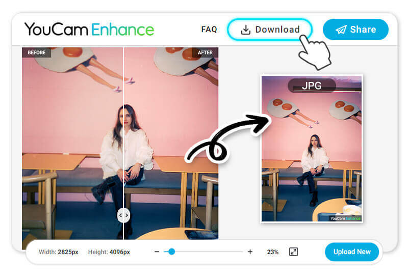 Télécharger les photos défloutées