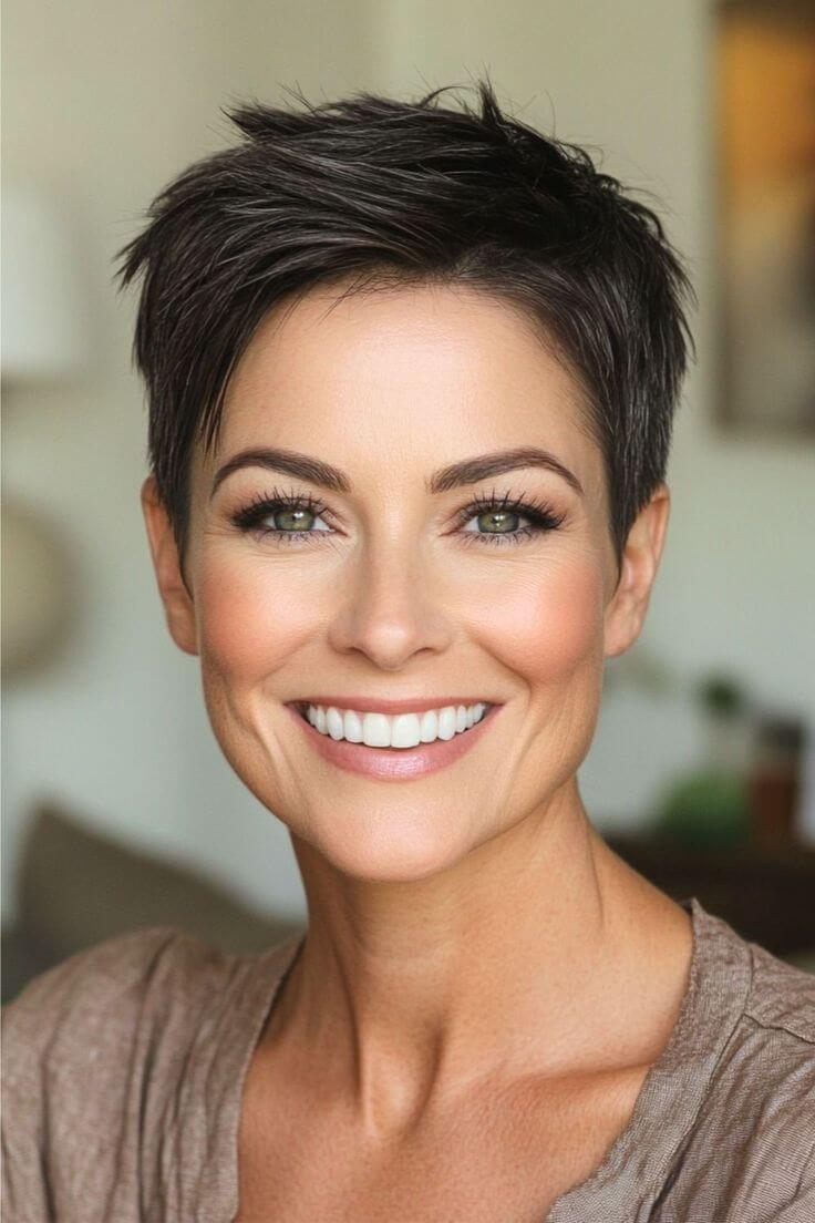 Flipped-Back Textured Pixie