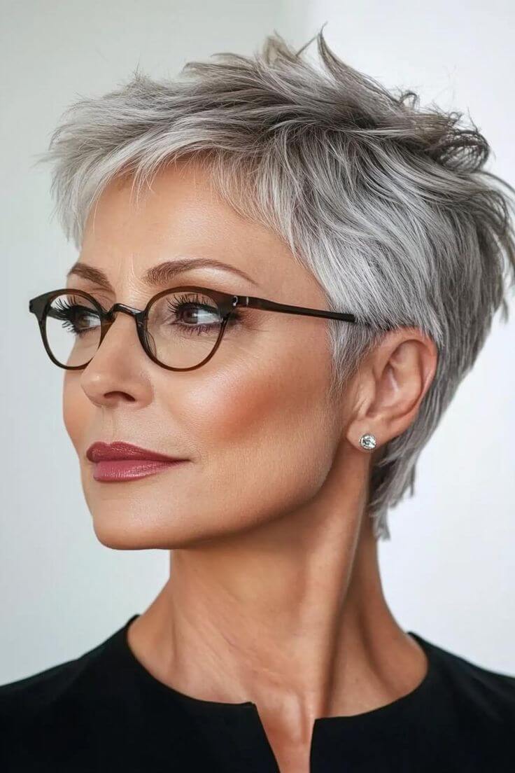 Natural Salt-and-Pepper Pixie