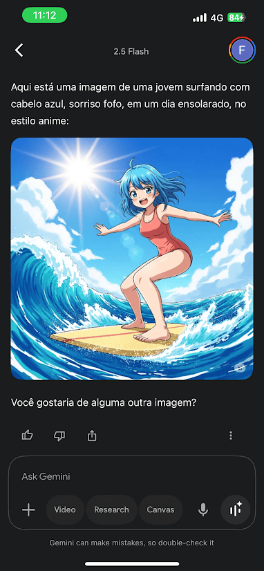 Exemplo de imagem criada com o app de ia Gemini.