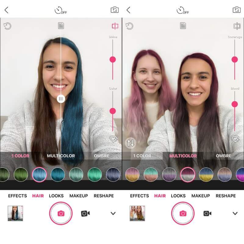Change hair color in photos with YouCam Makeup hair color changer