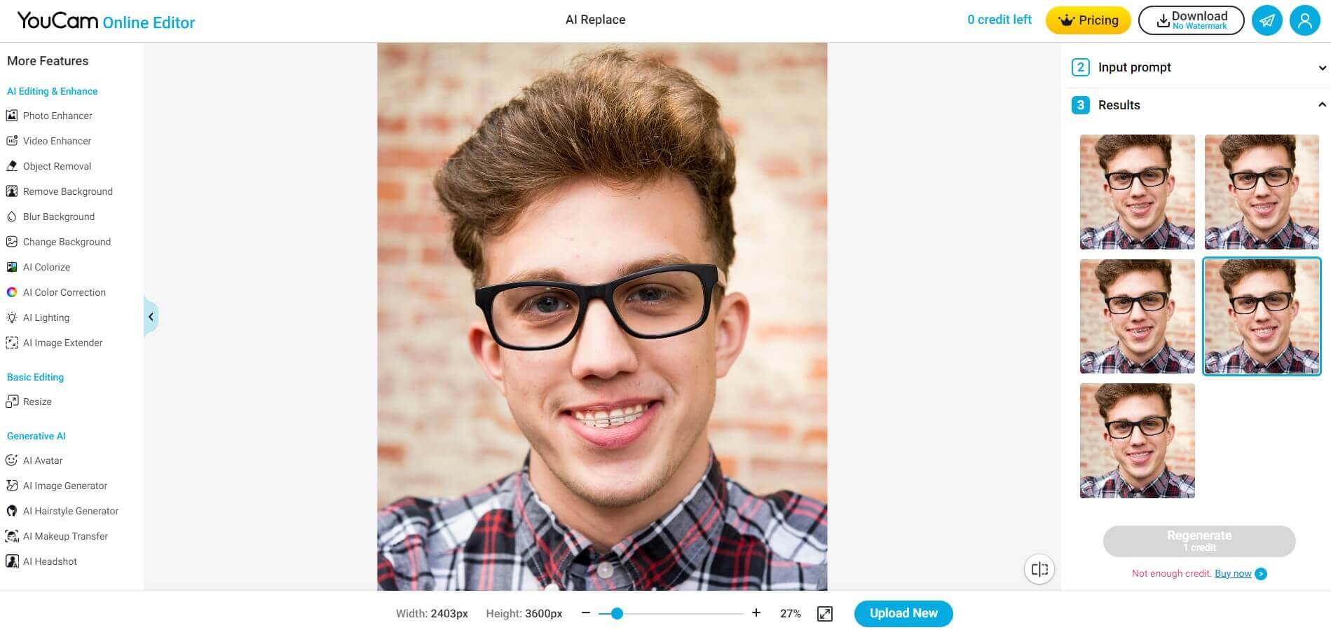 Teste o simulador de aparelho dentário online grátis YouCam Online Editor
