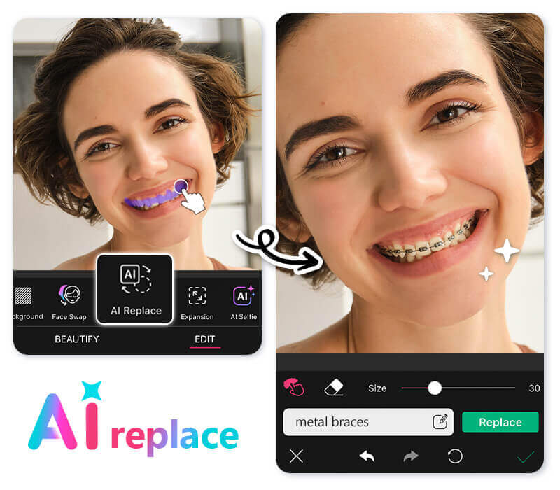 Teste de como eu ficaria de aparelho usando um simulador de aparelho dentário