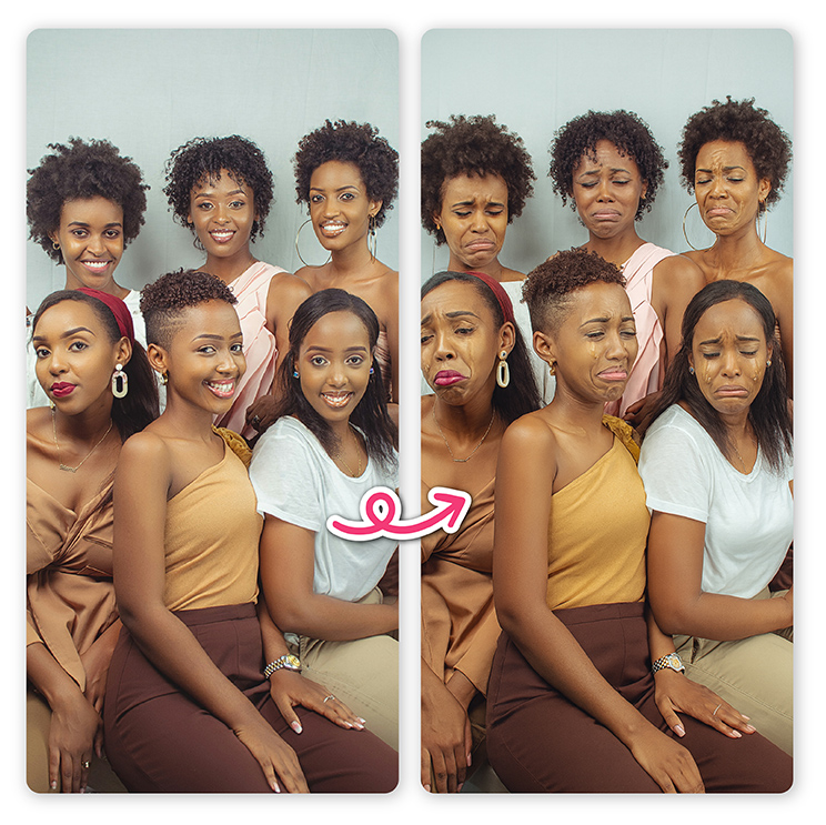 You can add crying filter to any photo - even a group shot.