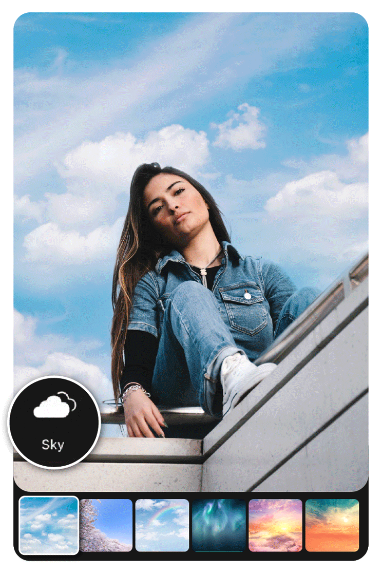 Explore all the skies colors and designs on YouCam Perfect