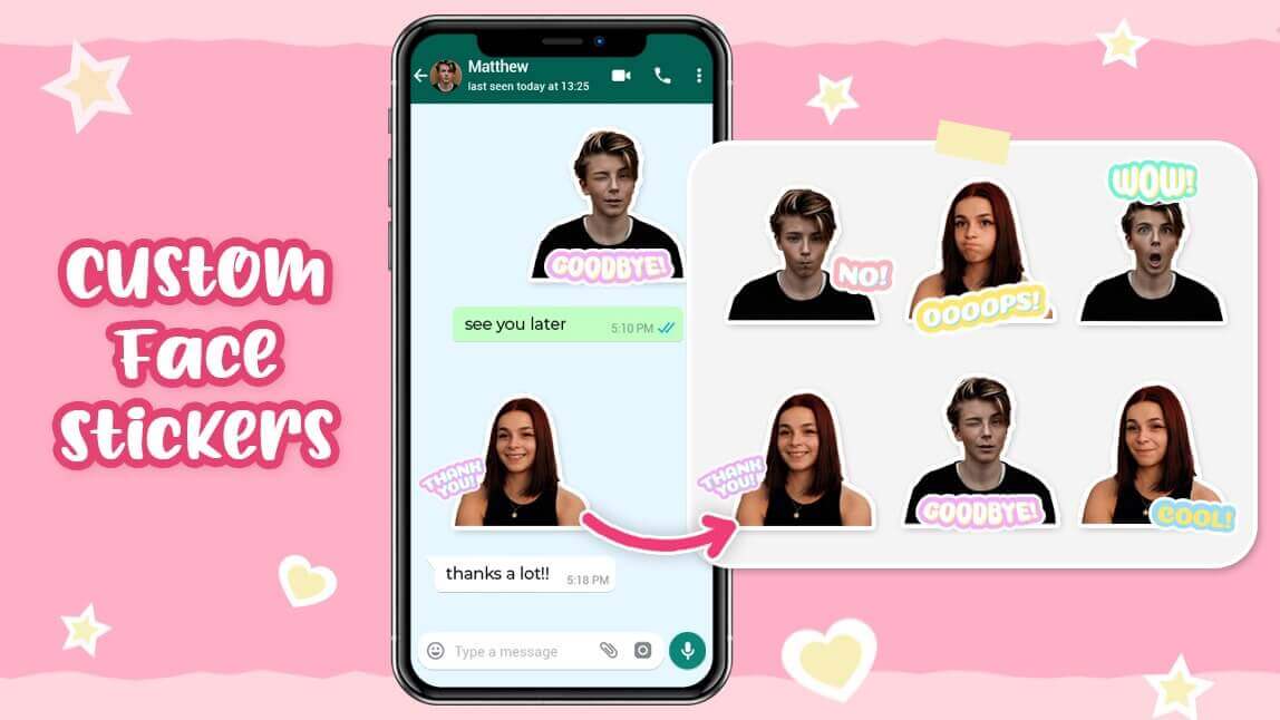Personalize figurinhas de rosto para WhatsApp