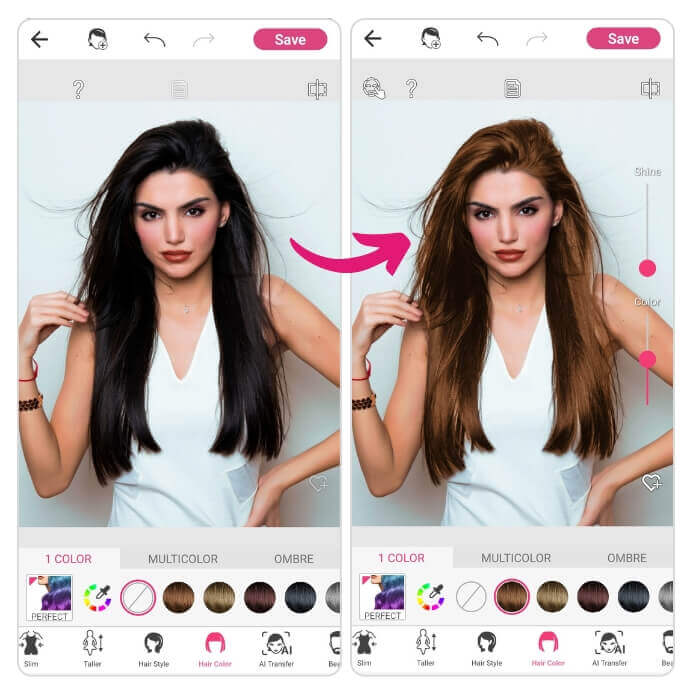 Try brown hair filters with your photo