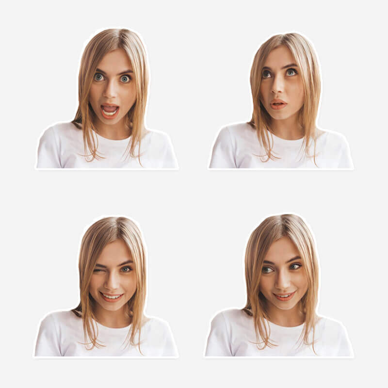 Exemplo de figurinha com o rosto de uma pessoa, personalizada para o WhatsApp, feita com o YouCam Makeup.