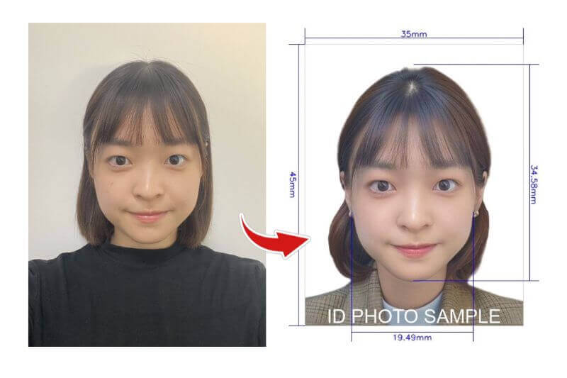 自己拍證件照前後對比