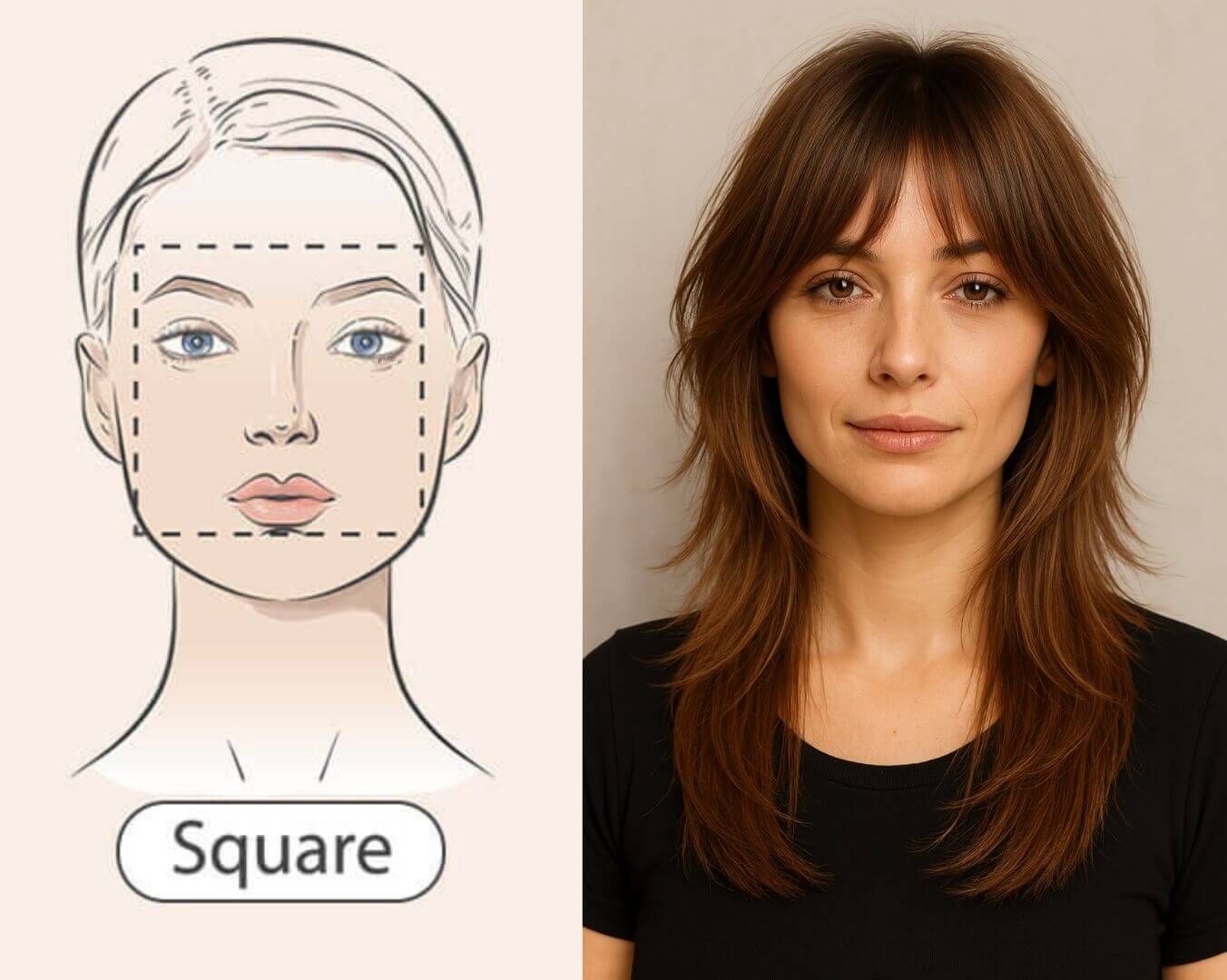 Square Face Shapes' shag hair