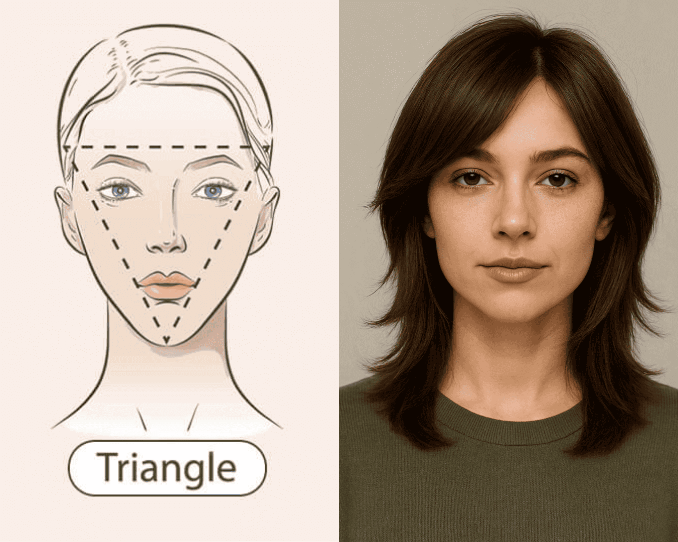Triangle-shaped Face's shag hair