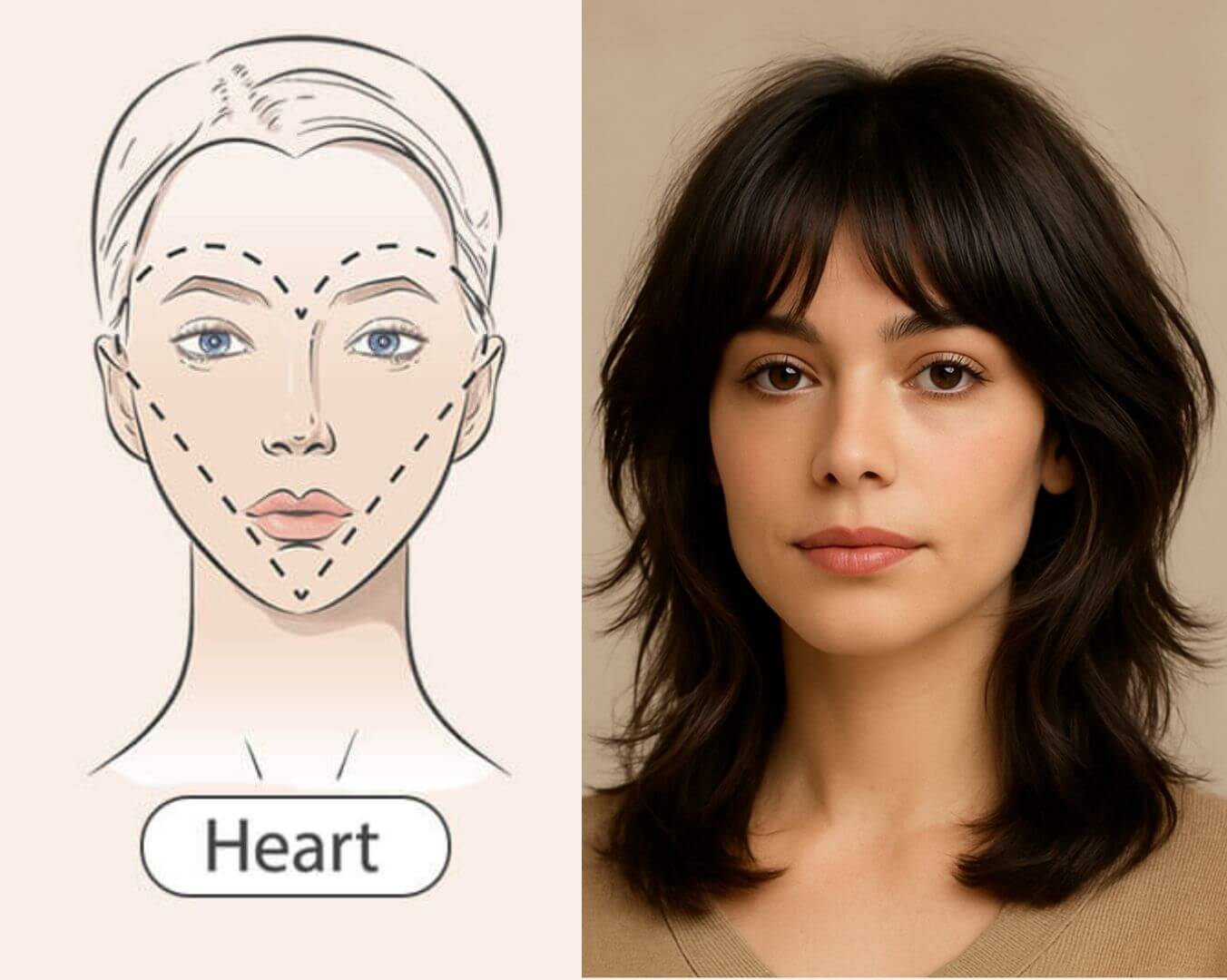Heart-Shaped Face's shag hair