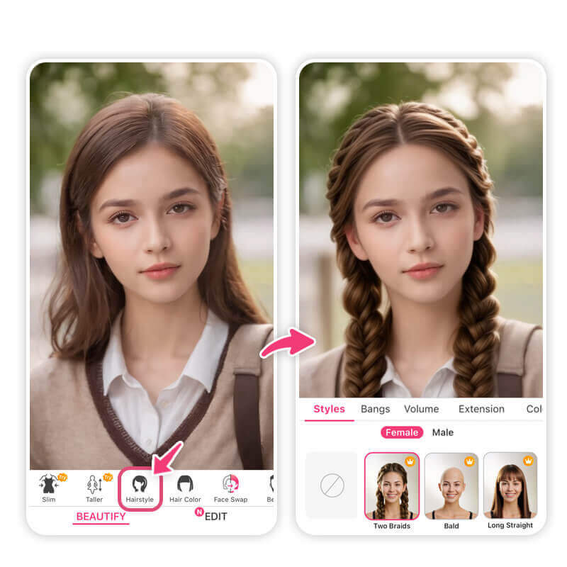 Tranças duplas são uma excelente escolha de penteado para ir à escola.