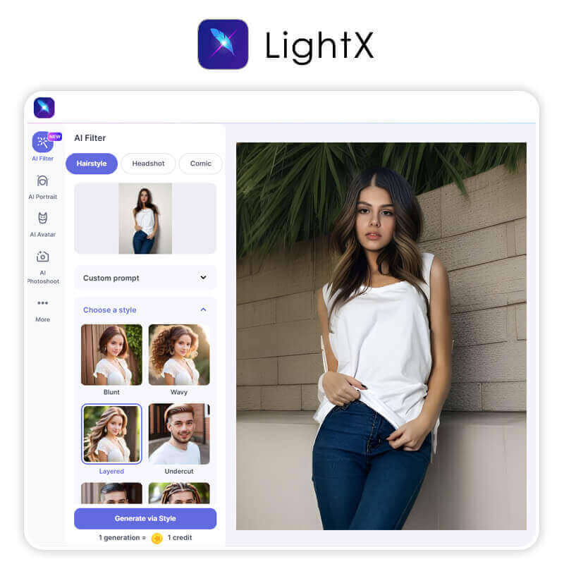Frisuren testen mit LightX