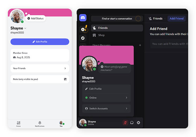 Discord PFP on Mobile vs Desktop