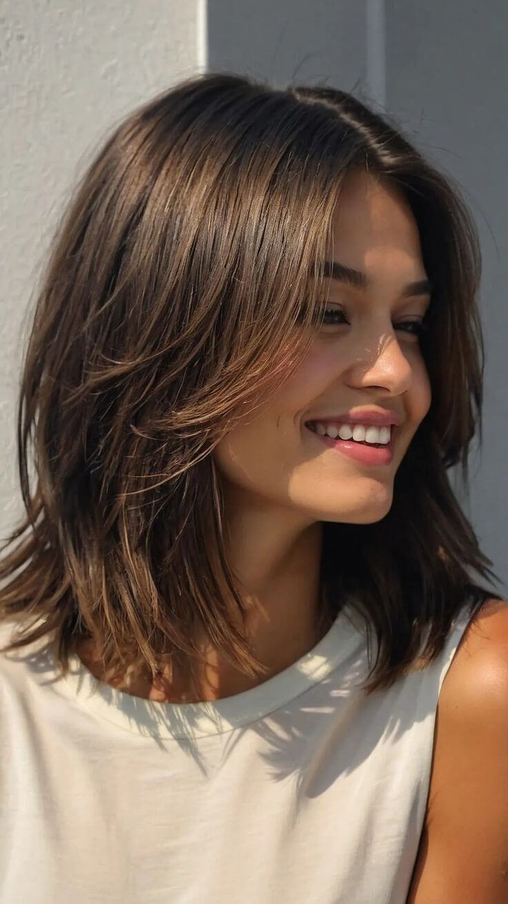 Layered Lob hairstyle try on