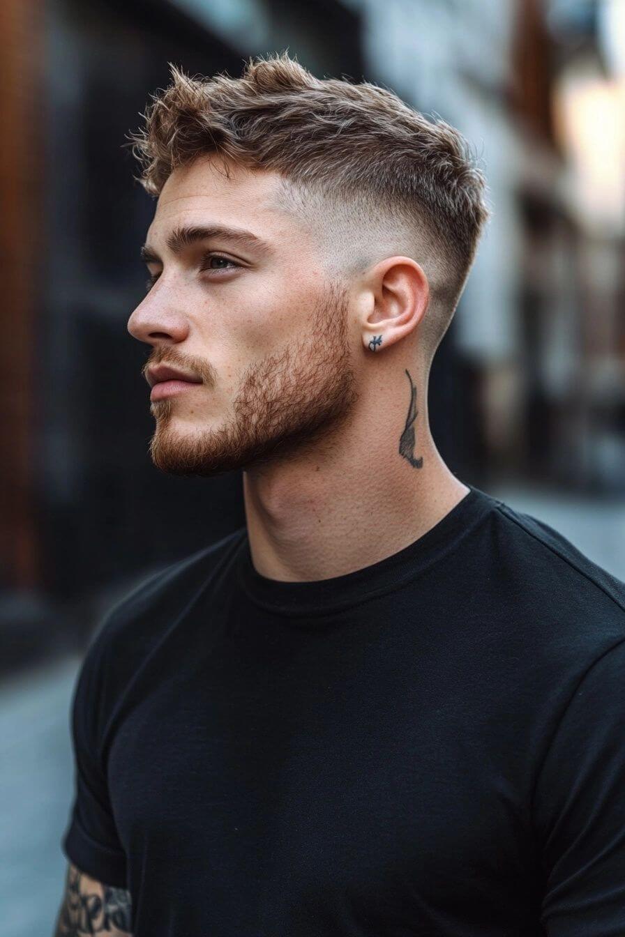 Um corte curto com textura para o penteado de volta às aulas dos meninos.