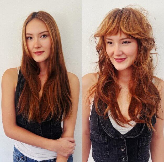Long wolf haircut for women