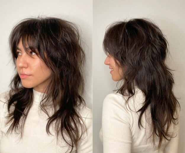 Long wolf cut for women