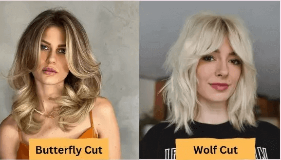 Girls with butterfly cut and wolf cut