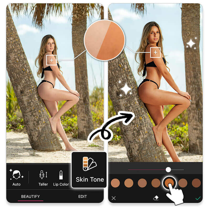 Body Editor Gratis: Filtro Abbronzatura