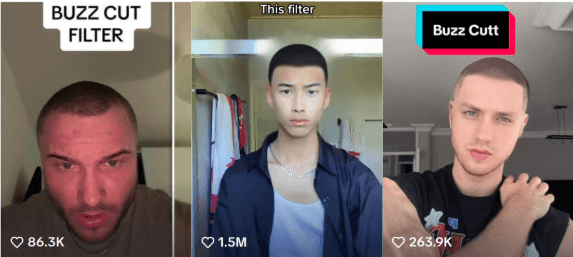 Résultats viraux du filtre coupe buzz issus des tendances TikTok