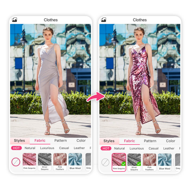 Change Your Clothes' Fabric in YouCam Makeup for Free