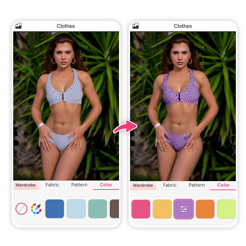 Change Your Bikini's Color, Fabric, and Pattern All In YouCam Makeup