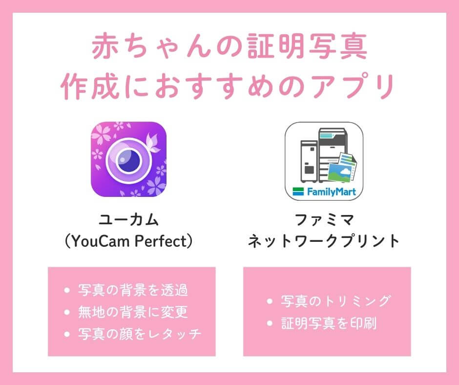 赤ちゃんの証明写真作成におすすめのアプリ