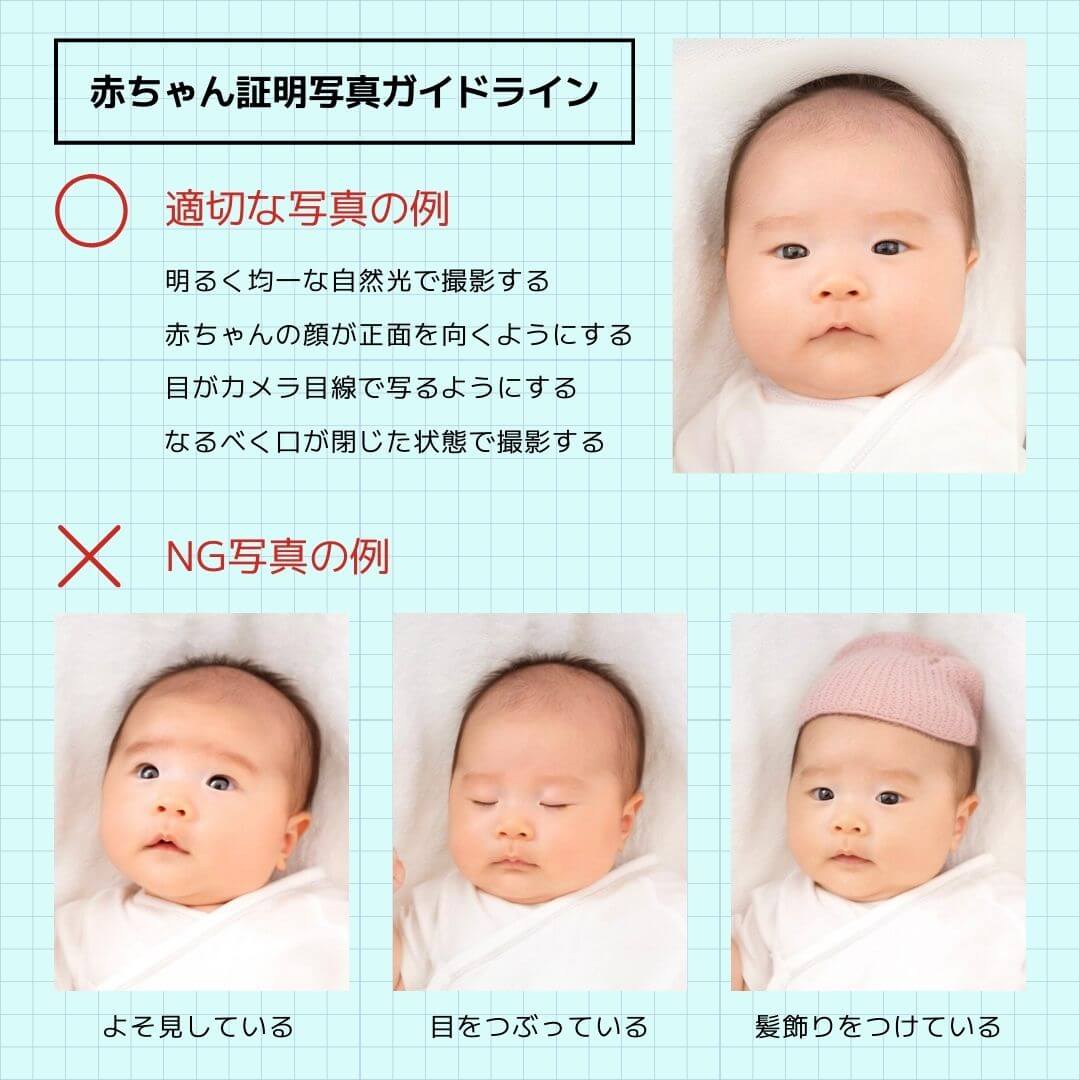 赤ちゃん証明写真のガイドライン