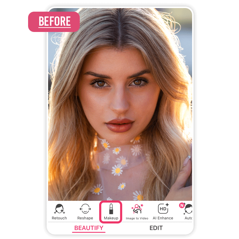 Try on toasty makeup virtually with YouCam Makeup