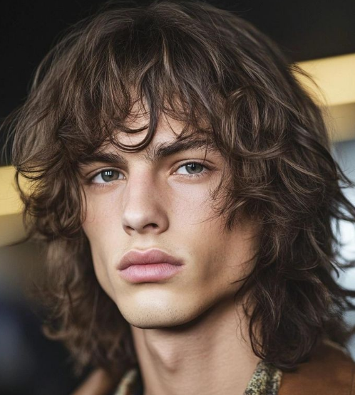 Coiffure homme long tendance : shag cut