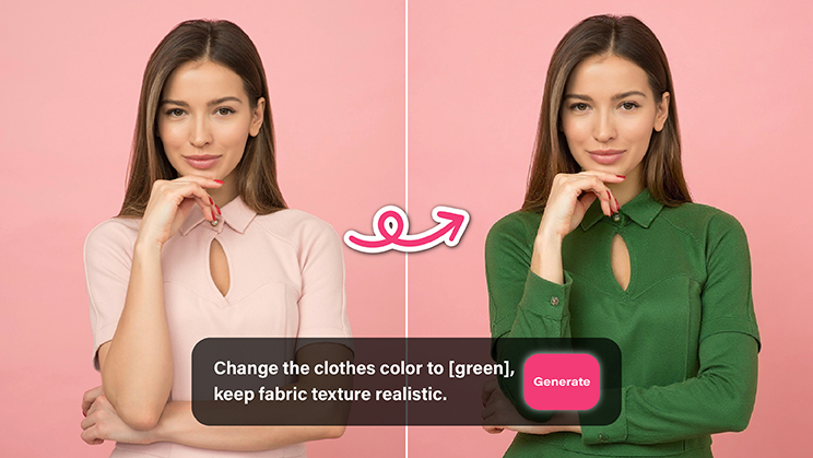 Editing Agent will help you change color of an image with AI prompt.