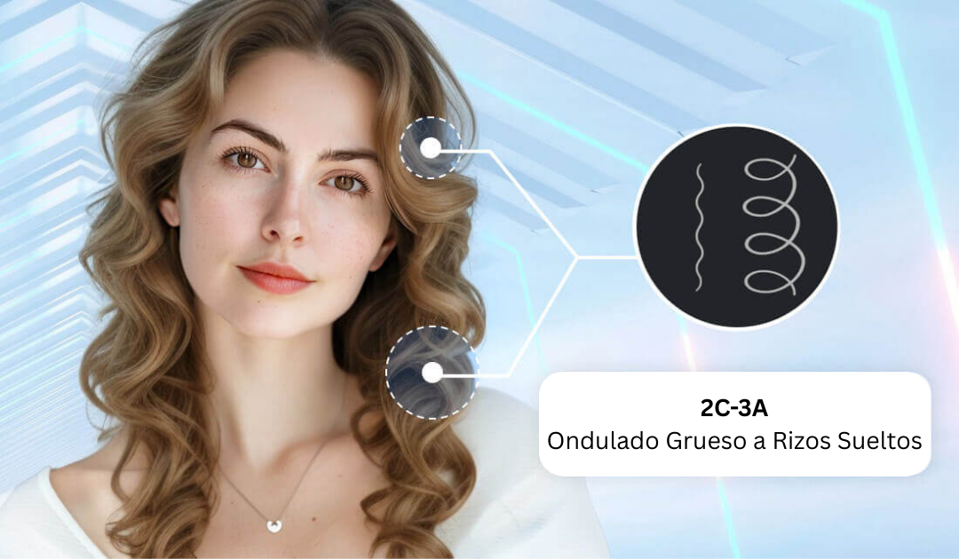 mujer con diferentes tipos de rizos identificados gracias a la inteligencia artificial
