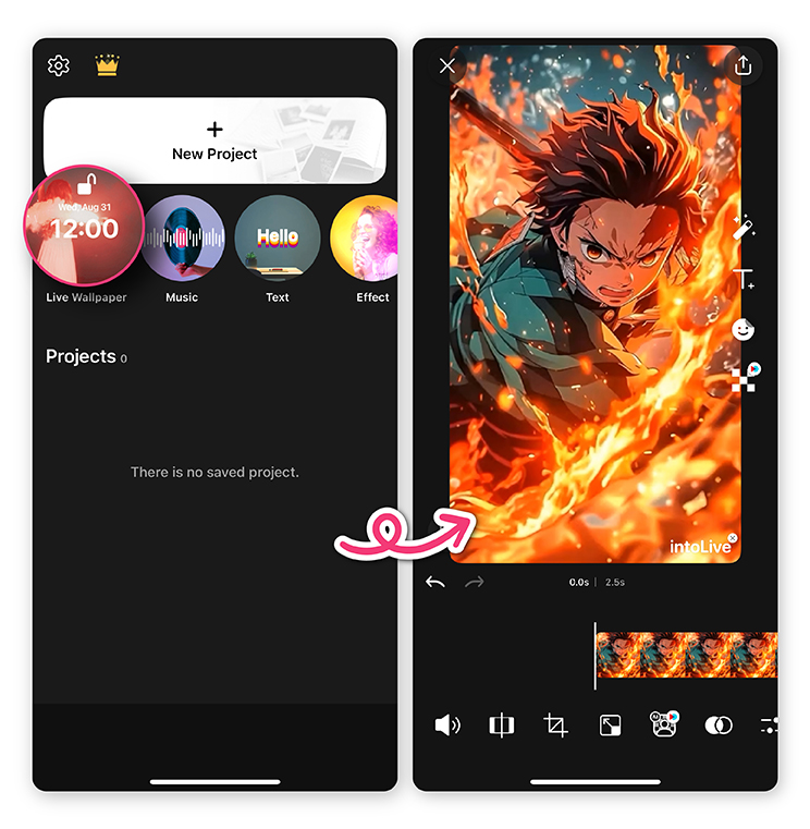 Make your demon slayer live wallpaper works perfectly on iOS.