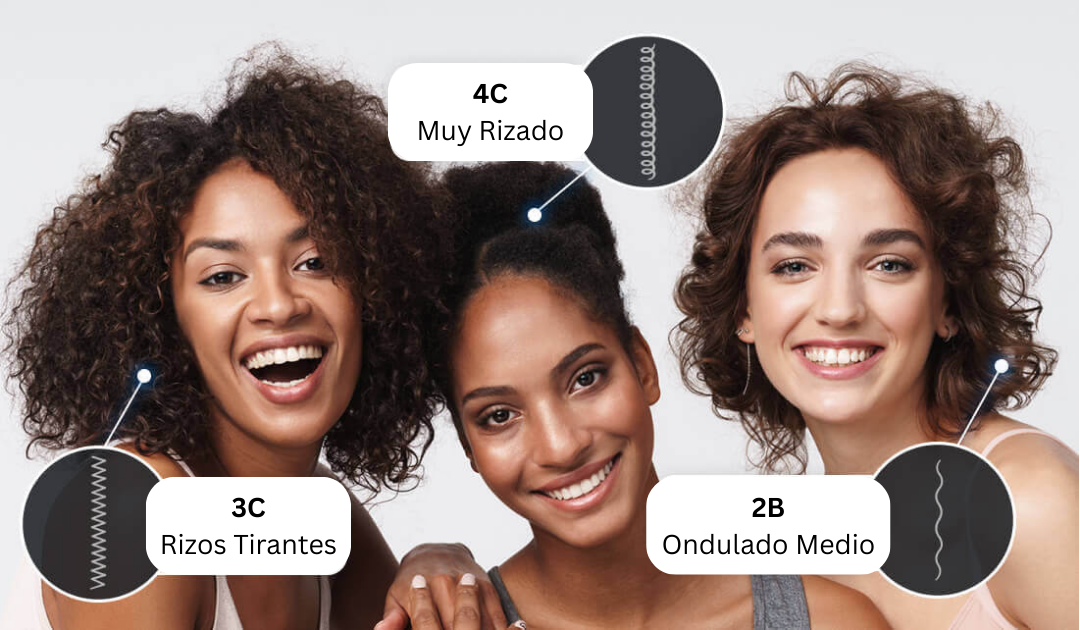 tres mujeres el analizador de tipo de rizos online gratis con inteligencia artificial