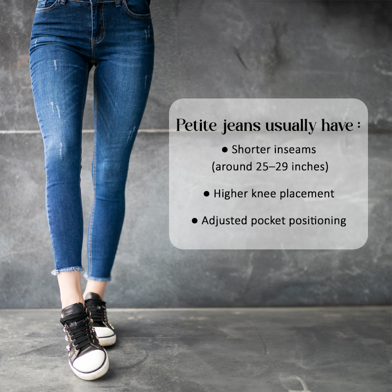Learn the key differences between petite and regular sizing.