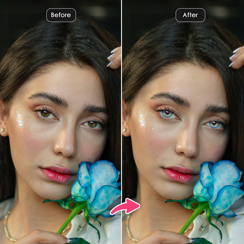 See what you would look like with blue eye color