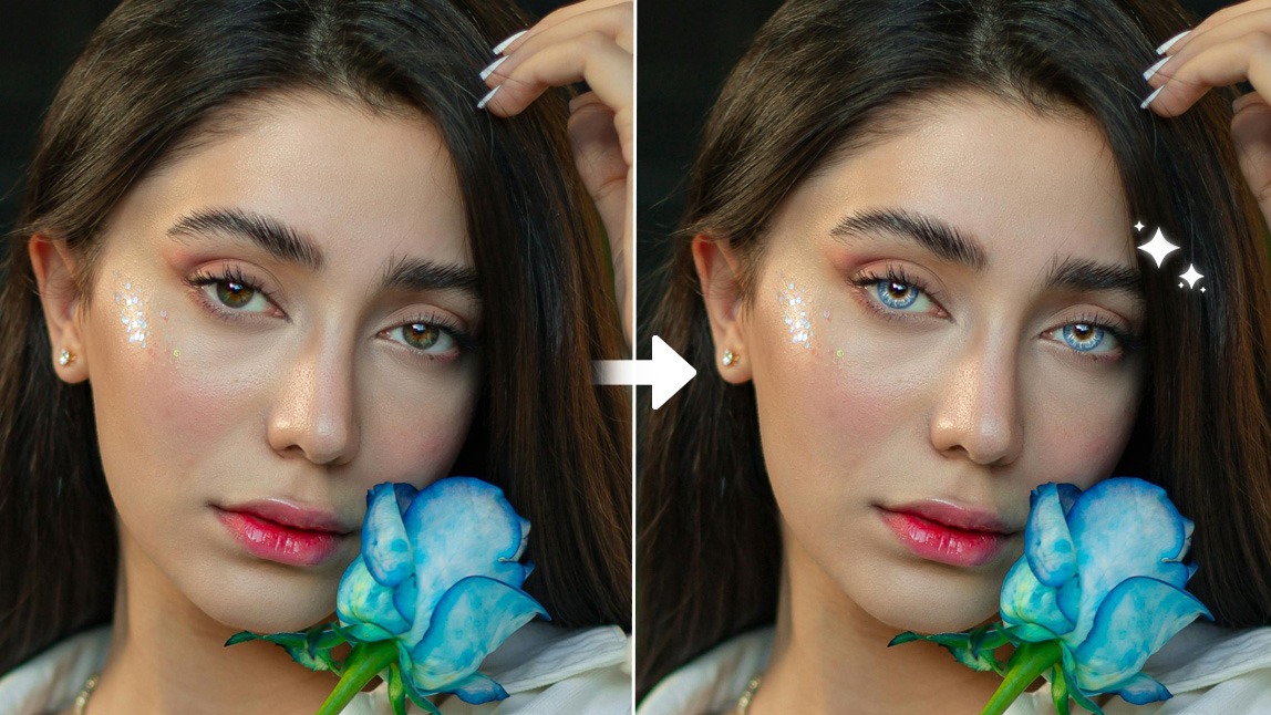 Try blue eye filter to see what you would look like with blue eyes