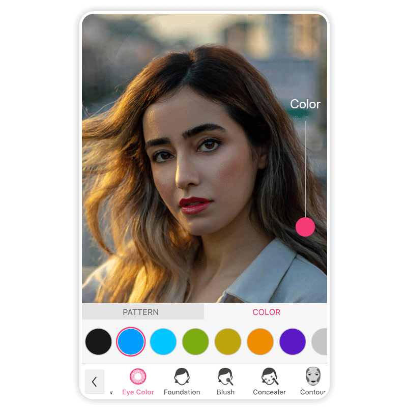 See yourself with blue eyes with YouCam Makeup