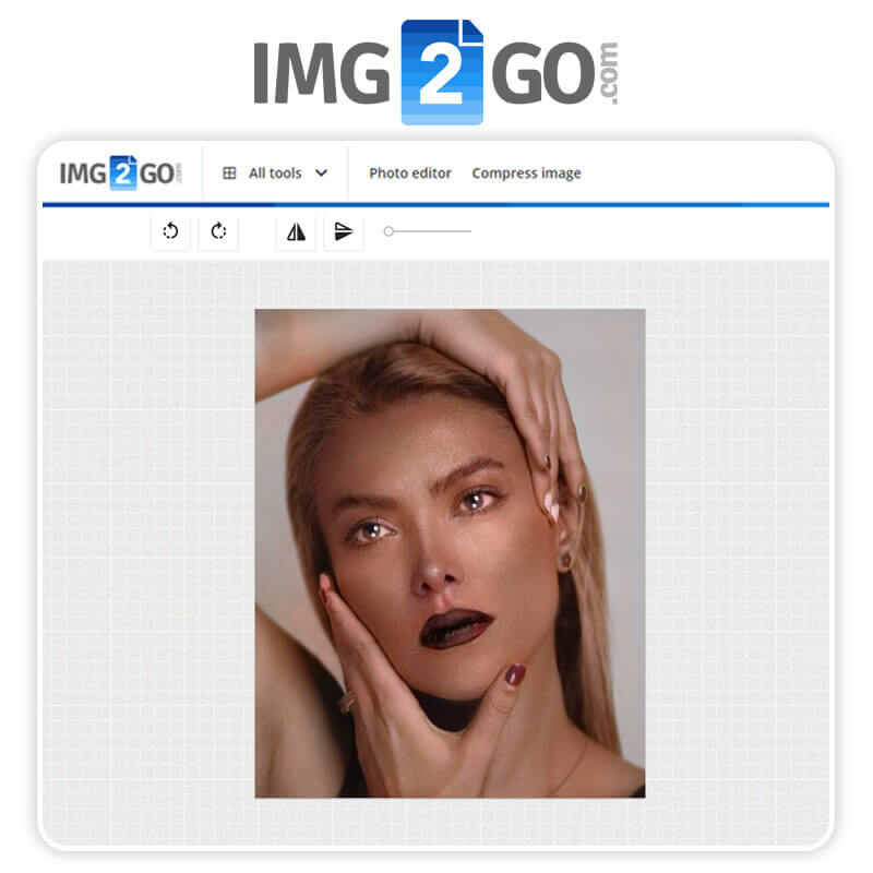 Interface da ferramenta online IMG2GO para colorir fotos.
