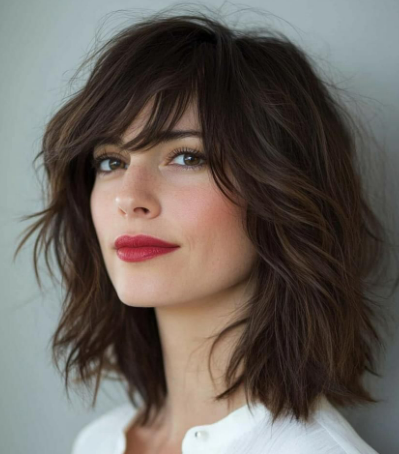 Coiffure femme 40 ans : shaggy lob