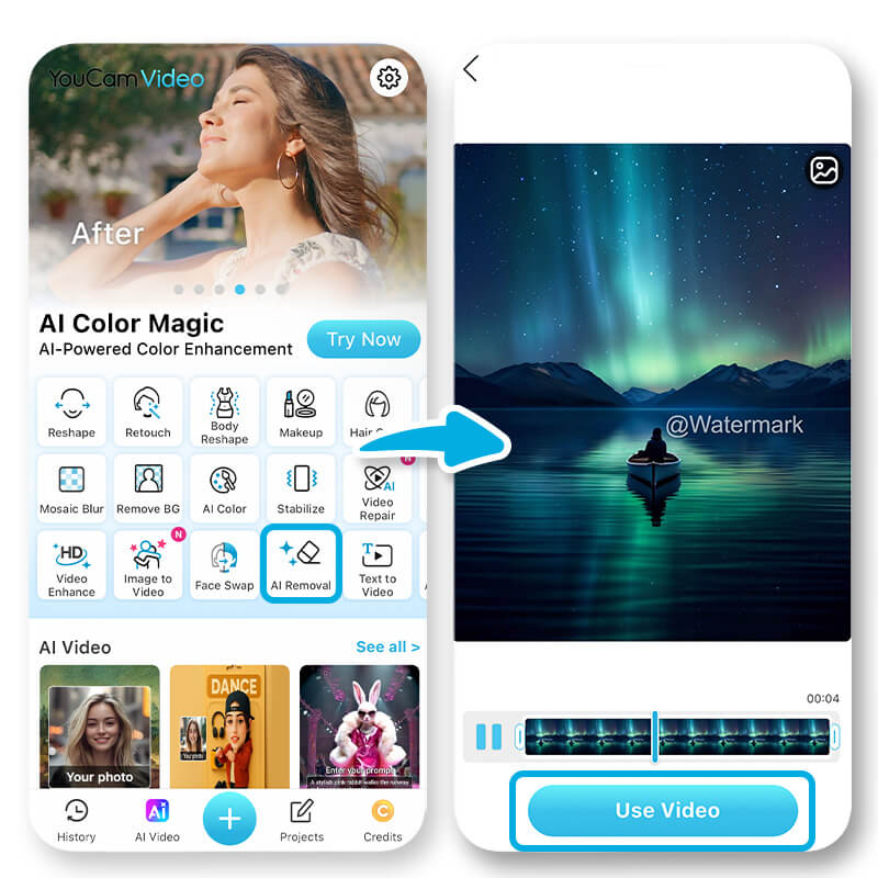 Remove Watermarks from Videos with YouCam Video