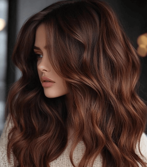 Tendance couleur cheveux 2025 #17. Brun chocolat chaud