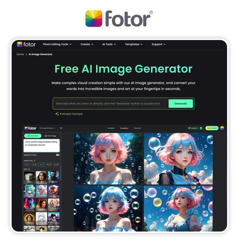 Editor de Fotos com IA Generativa - Fotor