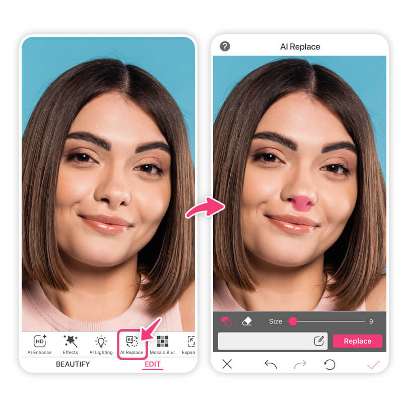Add the nose ring filter to your photo with YouCam Makeup