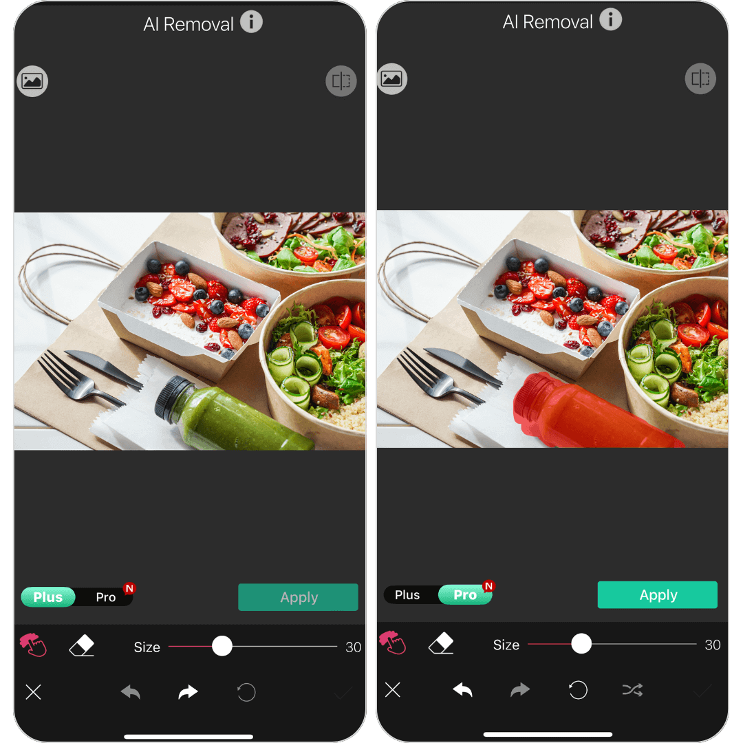 Utilisez l'application d'effaceur d'objets pour supprimer un élément d'une photo sur iPhone
