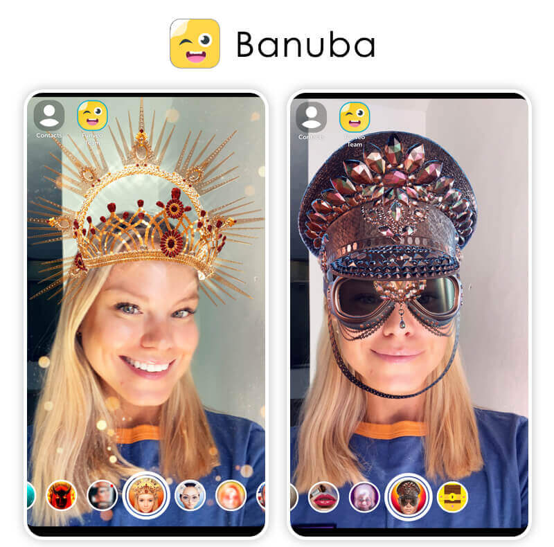 Beispiel für einen lustigen Gesichtsfilter in der Funveo App