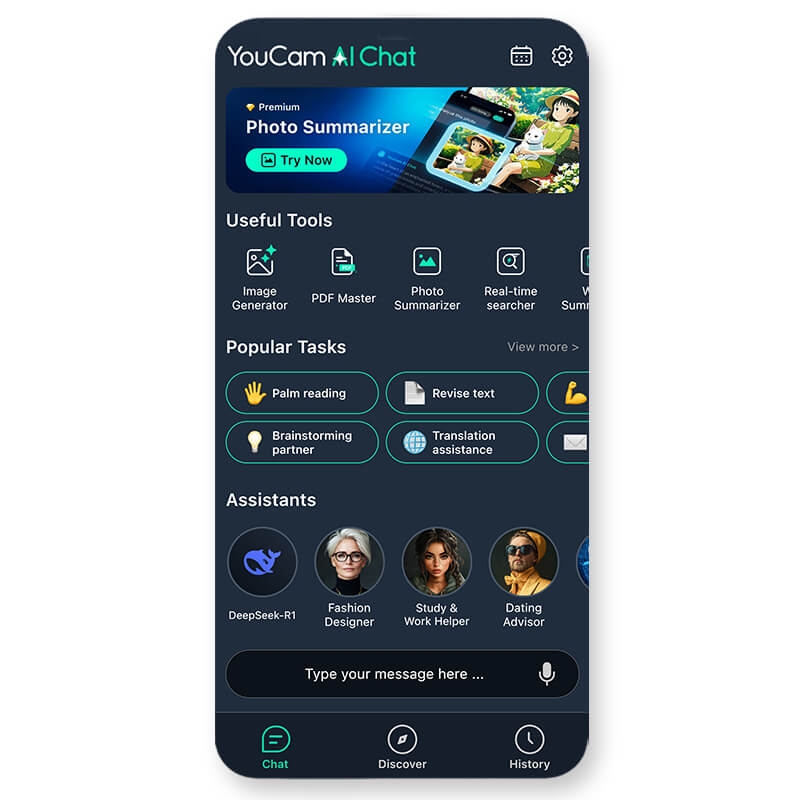 Interface de um chatbot IA em um celular