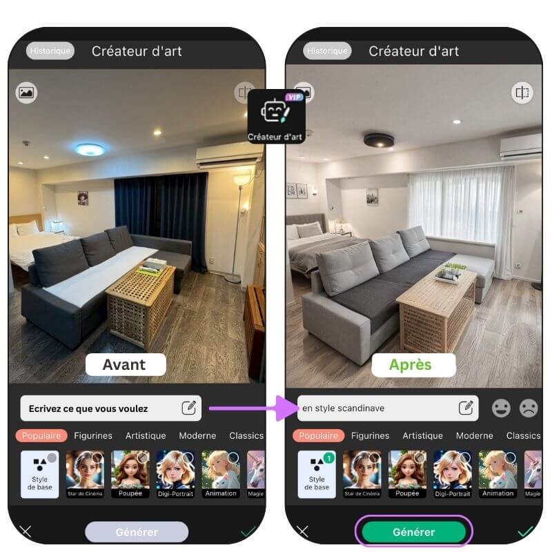 Réaménager chambre via IA :appli décoration d'intérieur